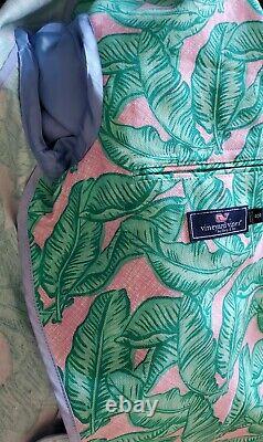 NEW $395 Vineyard Vines Banana Leaves Leaf Blazer Jacket Pink Green Size 40R 40