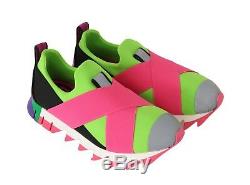 NEW $560 DOLCE & GABBANA Shoes Sneakers Neoprene Pink Green Strap EU38 / US7.5