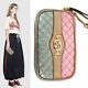 New $950 Gucci Pink Green Dionysus Laminated Quilted Iphone Clutch Wristlet Bag