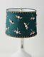 New Anthropologie Lamp Shade Teal Green Pink Dragonfly Beaded Pom Pom 12 Large