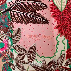 NEW Authentic Hermes Silk Scarf 35 x 35 Wild Singapore Pink Red Green