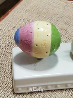 NEW NORA FLEMING STRIPED EASTER EGG Yellow, Pink, Green A10 NF Initial Markings