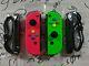 New Nintendo Switch Original Neon Pink (l) & Green (r) Joy Cons With Snes Buttons