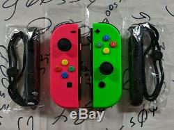 NEW Nintendo Switch Original Neon Pink (L) & Green (R) Joy Cons with SNES Buttons