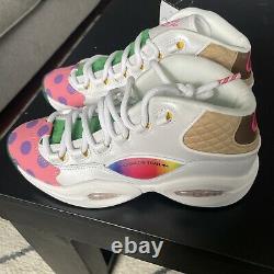NEW RETRO REEBOK QUESTION MID CANDY LAND WHITE PINK GREEN Size 6