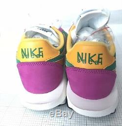NEW Sacai Nike LDV Waffle Pink Suede Pine Green Mesh Sneakers UK 6 EUR 39 US 6.5
