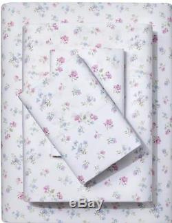 NEW Simply Shabby Chic Candy White Pink Green Blue Floral Sheet Set Queen