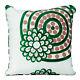 New Themisz Symi Silk Cushion White/green & Pink Medium 45x45cm