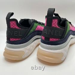 NIB Chanel black green pink blue 40 EUR Size Trainers Sneakers Gold CC Logo