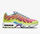 Nike Air Max Plus Pink Neon Green Sneakers Size 6.5y / 8 Womens Cw5840-700