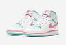 Nike Air Jordan 1 Mid White Pink Green 555112-102 Toddler Ps Gs Women Size 5c-7y