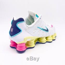NIKE Shox TL Pastel White Green Pink Running Shoes AR3566-102 Womens Size 8