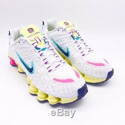 NIKE Shox TL Pastel White Green Pink Running Shoes AR3566-102 Womens Size 8.5