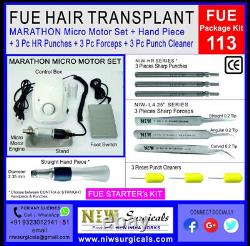 NIW FUE Hair Transplant Kit 113 with Micro motor, etc