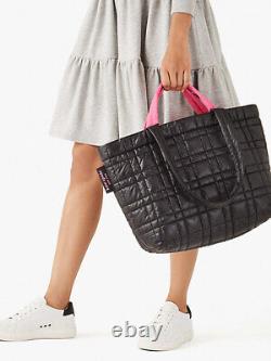 NWT$199 Kate Spade New York Softwhere Quilted Black Pink Nylon Tote Computer Bag