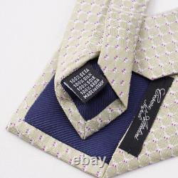 NWT $295 CESARE ATTOLINI NAPOLI Pale Green-Pink Woven Jacquard Pattern Silk Tie