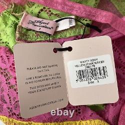NWT Agent Provocateur Marty Yellow Pink Green Bodysuit AP3 Medium