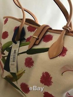 NWT Authentic Dooney & Bourke Pink & Green Floral Tote Strap