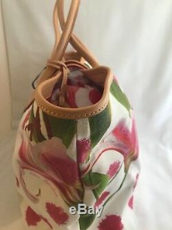 NWT Authentic Dooney & Bourke Pink & Green Floral Tote Strap