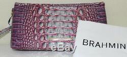 NWT Brahmin Kayla Julep (Pink-Green) Melbourne Leather Wristlet/Clutch