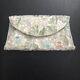 Nwt Franchi Ivory White Green Blue Pink Yellow Satin Leaf Silky Clutch