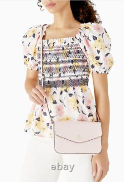 NWT Kate Spade Sadie Envelope Crossbody Leather Bag Chalk Pink Retail $279