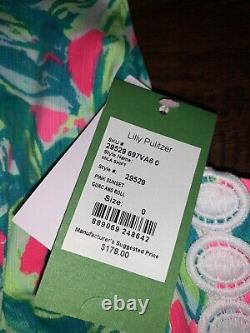 NWT Lilly Pulitzer Guac And Roll Avocado Green Pink Mila Shift Dress Size 0 RARE