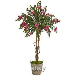 Nearly Natural Bougainvillea Pink/Green/Brown 6-foot