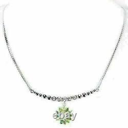 Necklace Pink Green Yellow Tourmaline Solid Sterling Silver Flower 16 1/2 Inch