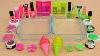 Neon Pink Vs Neon Green Mixing Makeup Eyeshadow Into Slime Asmr 371 Satisfying Slime Video