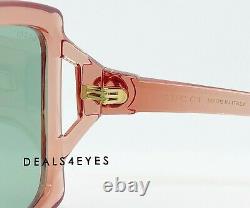New Authentic Gucci GG0876S 003 Pink Green Lens Oversized Sunglasses 60 mm