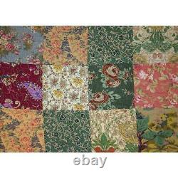 New Beautiful Cottage Shabby Cozy Green Pink Red Blue Yellow Country Quilt Set