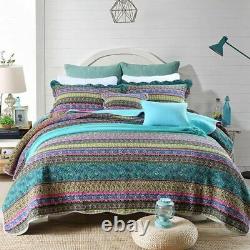 New! Chic Tropical Blue Purple Pink Green Aqua Turquoise Southwest Quilt Set