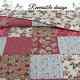 New! Cozy Chic Country Red Blue Pink Green Brown Leaf Rose Shabby Quilt Set