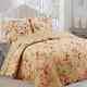 New! Cozy Chic Country Shabby Pink Red Ivory Yellow Green Soft Rose Quilt Set