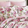 New Cozy Cottage Chic Shabby Pink Red Purple White Green Rose Leaf Quilt Set