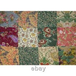 New! Cozy Shabby Chic Green Pink Green Yellow Red Blue Ivory Country Quilt Set