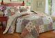 New! Cozy Xxx-l Cottage Chic Ivory Pink Green Blue Bedspread Quilt Set King