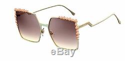 New Fendi FF 0259 S 35J/NQ Can Eye Light Green Gold/Pink Sunglasses