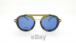 New Fendi sunglasses FF0012/S 1EDKU 52mm Green Pink Blue AUTHENTIC Round Shield