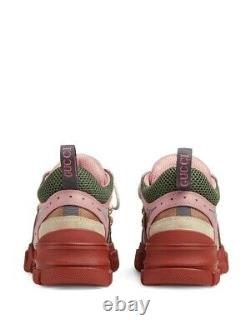 New Gucci Flashtrek Pink/Tan/Brown/Green Hiker Dad Sneakers 38.5EU/8.5US $980.00