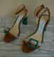 New Jimmy Choo Size 39 Brown Pink Green Suede High Heel Strappy Sandals Shoes
