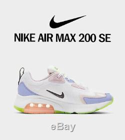 New Nike Air Max 200 SE Casual Shoes CU4769-100 White Pink Green Women's Size 9