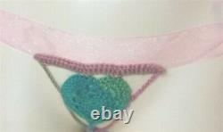 New Rainbow Mermaid Ruffle Pink Blue & Green Glistening Ribbon Tie Panties M
