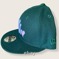 New York NY Yankees Sweethearts Heart Snapback Hat 1996 World Series Green/Pink