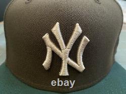 New York Yankees 1996 World Series New Era Fitted Hat 7 7/8 Brown Green Pink UV