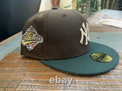 New York Yankees 1996 World Series New Era Fitted Hat 7 7/8 Brown Green Pink UV
