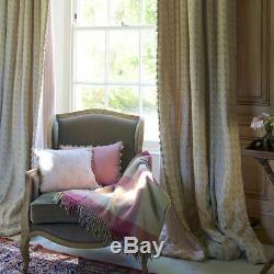 New hand made pair curtains in Susie Watson Pink Green Bloomsbury Linen fabric