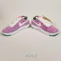 Nike Air Force 1 Crater Flyknit Womens 9.5 Fuchsia Pink Green DC7273-500 AF1