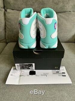 Nike Air Jordan 13 Retro GS Soar Green Pink White Size 7Y WithReceipt 439358-100